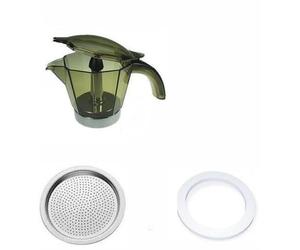 CARAFFA + GUARNIZIONE + DOCCETTA ALICIA DE LONGHI 4 TAZZE base EMK4 EMK42