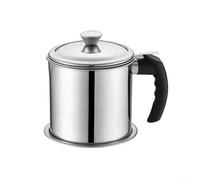 Caraffa in acciaio inox adatta al forno per filtrare gli oli dotata di un coperchio antipolvere a tenuta stagna (legno elettrico 1,4 L)