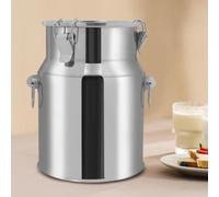 Caraffa in acciaio inox con coperchio e rubinetto per la conservazione di liquidi, ideale per uso domestico e agricolo