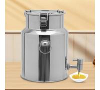 Caraffa in acciaio inox con coperchio e rubinetto per la conservazione di liquidi, ideale per uso domestico e agricolo