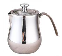 Caraffa in acciaio inox da 650 ml con beccuccio a collo di cigno, resistente al calore per manico per versare il caffè, design robusto in acciaio inox 304 per casa, ufficio, campeggio, facile pulizia