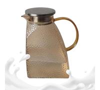 Caraffa in con coperchio | per succo con design martellato | Grande caraffa resistente agli spruzzi da 1,5 l per bevande calde e fredde, succhi di latte, feste, giardino all'aperto