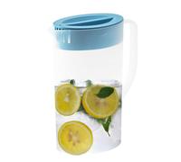 Caraffa in Plastica 2L, Brocca per Acqua con Coperchio, Trasparente Brocche per Acqua con Manico, Caraffa Refrigerante per Limonata, Bevande Calde o Fredde, Caffè, Tè Freddo, Latte, Succo