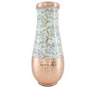 Caraffa in puro rame, 1,8 litri, a collo lungo, per benefici ayurvedici per la salute, design stampato, realizzato a mano ed ecologico