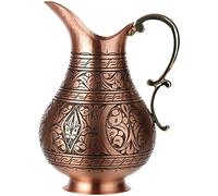 Caraffa in Rame Puro 1 mm - Brocca Martellata Artigianale, Senza Rivestimento, 2,2 L - Per Acqua Potabile & Raffinata Decorazione - Fatto a Mano in Turchia