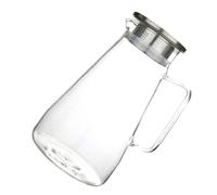 Caraffa in Vetro 1800ml Manico, per Acqua e Succhi | Trasparente, Acciaio Inossidabile, Facile da Versare, Resistente a Caldo e Freddo, Casa e Negozio