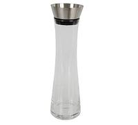 Caraffa in vetro borosilicato GK-01, 1 litro, in vetro borosilicato di alta qualità, con coperchio in acciaio inox, decantatore per vino, caraffa in vetro per tè, caffè, acqua calda e fredda