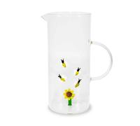 Caraffa In Vetro Con Deco Interno 1,3l H23cm Girasole E Api