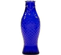 Caraffa in vetro per acqua | Collezione Fish&Fish di Paola Navone | Caraffa 850ml | Bottiglia trasparente blu scuro per bevande | Adatto come vaso
