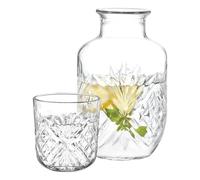 Caraffa in vetro per il comodino, pratico dispenser per bocca da bagno, set di caraffe in vetro, elegante servizio per bevande, accessorio per l'uso quotidiano, camera da letto, bagno, cucina, sala da