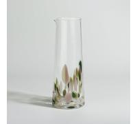 Caraffa in vetro trasparente con motivo rosa, verde e beige da 1,5 l