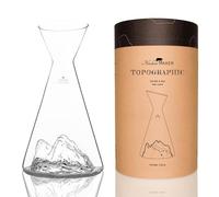Caraffa per acqua 1 L | Borosilicato di alta qualità soffiato artigianalmente con montagne in rilievo | TOPOGRAPHIC (Tofane)