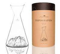 Caraffa per acqua 1 L | Vetro Cristallino di alta qualità soffiato artigianalmente con montagne in rilievo | TOPOGRAPHIC (Mont Blanc)