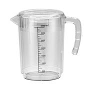 Caraffa per Acqua con Coperchio - 2500ml Caraffa Trasparente con Misurini per Infusi Freddi,Distributore Bevande Calde Fredde Latte Caffè Cucina Frigo Interno Esterno Festa Succhi Fatti in Casa - Caff