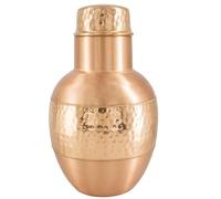 Caraffa per acqua da comodino in puro rame, 1,8 l, contenitore in rame ayurvedico ecologico per salute e benessere