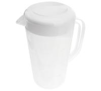 Caraffa per Bevande con Coperchio, Plastica Bianca Leggera per Picnic | Contatto Alimentare Sicuro, Versamento Controllato, Adatta a Bevande Fatte in Casa, Caffè e Frigorifero