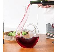Caraffa per decantatore di vino, 100% senza piombo, a forma di U, in cristallo e vetro soffiato a mano, caraffa per vino rosso