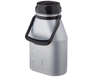 Caraffa per il latte Bidone Bricco del latte in plastica da 2 litri con tappo a vite - bottiglia per la conservazione del latte a prova di perdite e di alta qualità per tutti gli alimenti liquidi lavabile in lavastoviglie, argento