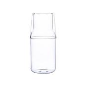Caraffa per L'acqua da Comodino con Set di Bicchieri, Decanter per Contenitore per Colluttorio in Vetro Trasparente, Caraffa in Vetro Trasparente con Tazza, Brocca per Caraffa da Comodino e(piccolo)