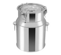 Caraffa per latte in acciaio inox, 5 l, con coperchio, chiusura a quattro punti, secchio sigillato per latte e olio di riso