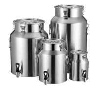 Caraffa per latte in acciaio inox con coperchio, contenitore per il trasporto, 5L-100L Lattiera con Coperchio e rubinetto a Prova di Perdite, per Vino Olio Succo
