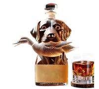 Caraffa per liquori, 750 ml, a forma di cane con chiusura in , contenitore per tequila, elegante dispenser per liquori per soggiorno, cantina, festa del papà, compleanno, serata cocktail