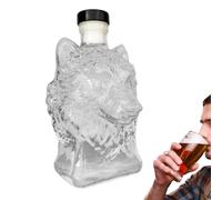 Caraffa Per Whisky | Caraffa Distributore Di Distillati | 350 Ml A Forma Di | Testa di Lupo Strumento Bar Distillati Arredamento Antro Maschio Per Compleanno Festa Del Papà San Valentino Feste