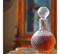 Caraffa per whisky in vetro da 1000 ml con coperchio per vino, liquore, acqua, succo di frutta, presentazione, servizio di bevande decante, caraffa, prodotto regalo, servizio per bevande