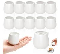Caraffa piccola per il latte, 12 pezzi mini caraffa per salsa da 50 ml, caraffa per il latte in ceramica bianca, senza manico, adatta per panna da caffè e salse