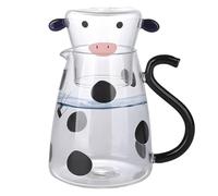 Caraffa Pitcher Cow - Set da notte con acqua limpida e | Caraffa per succo freddo in con coperchio | Bottiglia di latte per tè freddo alla frutta, sicura per il frigorifero, con beccuccio