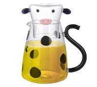 Caraffa Pitcher Cow - Set Da Notte Con E Per Acqua Limpida | Teiera Per Bevande, Bollitore Per Il Latte Nel Microonde, Teiera, Caffettiera, Distributore Di Succo, Bollitore Per Il Tè, Bar