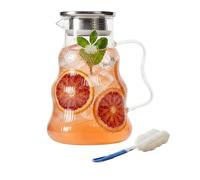 Relaxdays Caraffa vetro con coperchio & manico