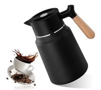 Caraffa Termica 1,5 L, Brocca Termica, Caraffa Da Caffè, Thermos, Brocca Sotto Vuoto Isolata Con Manico Effetto Legno per Tè, Caffè, Latte
