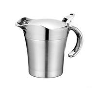 Caraffa termica in acciaio inox con coperchio incernierato per mantenere le salse calde e fresche all'esterno per una manipolazione sicura, opzioni da 450 ml e 750 ml (450 ml)