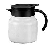 Caraffa Termica per Caffè 1L, Dispenser Isolante per Bevande Calde in Acciaio Inossidabile con Infusore per Tè Rimovibile, Teiera e Dispenser per Casa e Ufficio (Bianco)