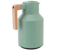 Caraffa Termica per Caffè, Bollitore per Acqua da 1 Litro Caffettiera in Stile Europeo con Manico in Legno di Faggio per Caffè, Tè, Bevande Calde o Fredde (Verde)
