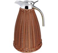Caraffa termica per caffè, in acciaio inox, con corpo in rattan fatto a mano, isolamento sottovuoto a doppia parete (C)