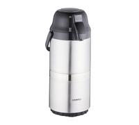 Relaxdays Caraffa Termica 3 l con Rubinetto, Dispenser caffè e Bevande Calde, Acciaio Inox e Plastica, Argentato Nero, 48 x 18 x 21 cm