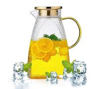Caraffa Vetro, 1,8L Caraffa Acqua Con Coperchio Rimovibile, Brocca Acqua Vetro Borosilicato, Borosilicato Brocca Per Acqua, Caraffa Refrigerante Per Latte Caffè Vino Bevande Fatte In Casa