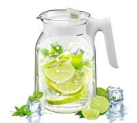 Caraffa Vetro 1,8L con Filtro, Grande Capacità per Bevande Estive, Vetro di Alta Qualità senza BPA, Beccuccio Anti-Goccia, Manico Ergonomico, Ideale per Tè alla Frutta, Limonata