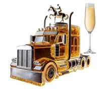 Caraffe Alcool | Versatore Borbone Semi-Camion,Contenitore Liquore 375 ml con Tappo per Organizzare Brunch Aperitivo Bar Matrimonio Compleanno Cucina