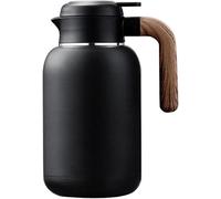 Caraffe da caffè Termiche, Caffettiera da caffè Isolata in Acciaio Inossidabile, Caraffa Isolata Sottovuoto A Prova di Perdite per Bevande Calde al Latte E caffè, Nero, 2L