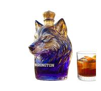 Caraffe Per Whisky - Bottiglie Di Whisky, Trasparente Inciso A Forma Di Animale | Caraffa Alcol Statua D'arte Della Testa Di Cane | Caraffa Liquore Impermeabile Per Borbone Vodka Tequila Brandy