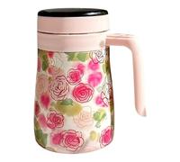 Caraffe Termiche - Teiera Isolata Da 6,1 Pollici In Acciaio Inossidabile Da 550 Ml | Caraffa Per Caffè Sottovuoto Con Motivo Floreale Con Infusore Rimovibile, Per Acqua Calda, Caffettiera Isola