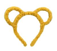 caralin Cerchietto invernale da donna in peluche spesso, con orecchie da orso, cerchietto, bandana, giallo