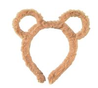 caralin Cerchietto invernale da donna in peluche spesso, con orecchie di orso, per trucco, cerchietto, bandana, marrone