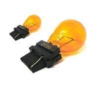 CARALL 2 Pezzi di Lampade Alogena 12V Per Auto (3156 Amber T25 PY27W 12V 27W W2.5x16d)