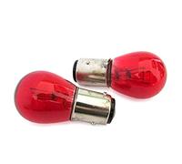 CARALL 2 Pezzi di Lampade Alogena 12V Per Auto (PR21/5W BAW15D Asimmetrica 12V 21/5W Rosso)