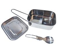 CARALL ESE028 Lunchbox in Acciaio Inox Contenitore per Pranzo Scatole Bento con Tre Scomparti 1200ml Portapranzo per Scuola Ufficio Campeggio Cucchiaio e Forchetta in Omaggio