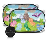 Caramaz Protezione solare per bambini con protezione UV certificata, 2 pezzi 51x31cm Dino